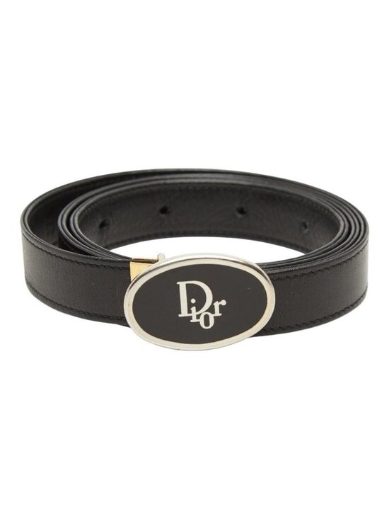 Dior Logo Belt 70 28 Black Leather main image 9